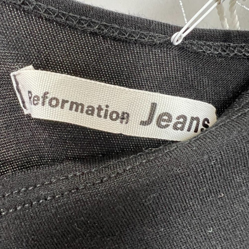NWT Reformation Jeans Black Mary Midi Dress - Picture 12 of 14